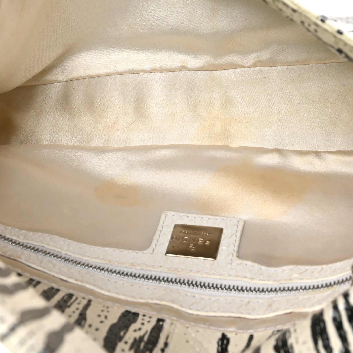 Snakeskin Baguette Black White
