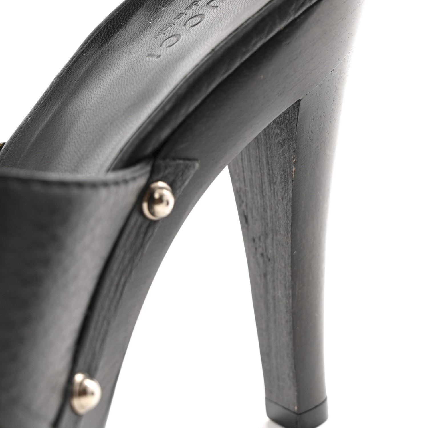 Gucci Cellarius Soft Calfskin Icon Bit 30/120mm Platform Clog Sandals 36 Black 10 of 11