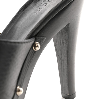 Gucci Cellarius Soft Calfskin Icon Bit 30/120mm Platform Clog Sandals 36 Black 10 of 11