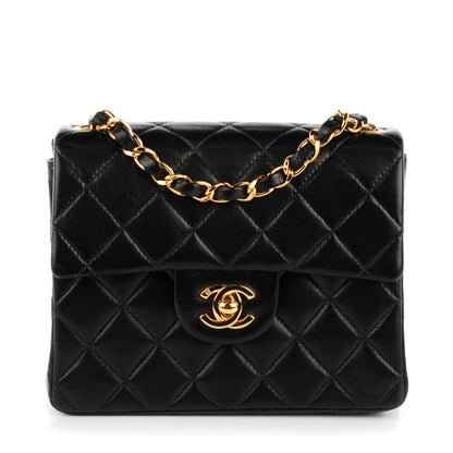 Chanel Lambskin Quilted Mini Square Flap Black 1 of 8