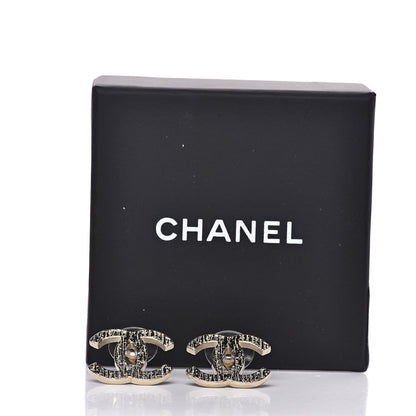 Chanel Textured CC Earrings Gold 5 of 5