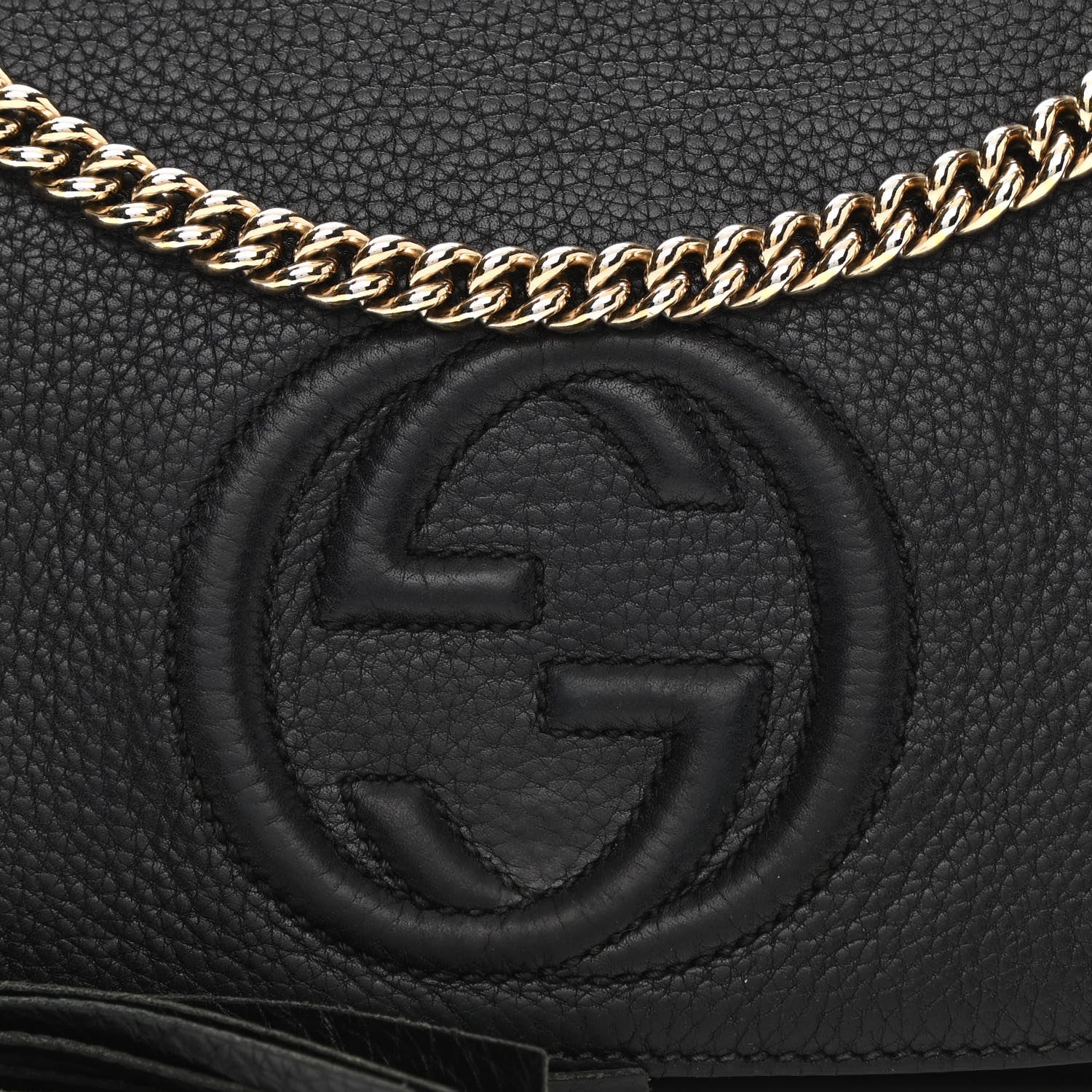 Gucci Pebbled Calfskin Medium Soho Flap Crossbody Black 8 of 16