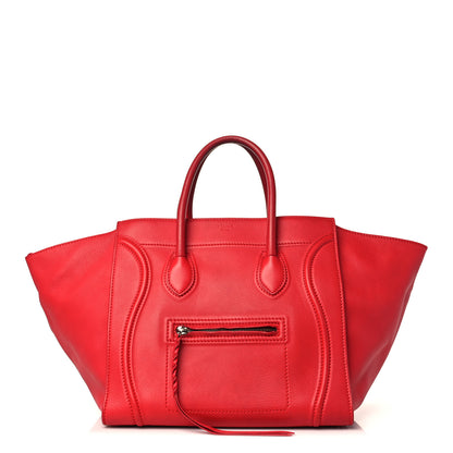 Celine Supple Calfskin Medium Phantom Luggage Vermillion 1 of 11