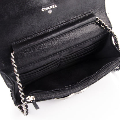 Chanel Iridescent Caviar Crystal Quilted Wallet On Chain WOC Black 5 of 9