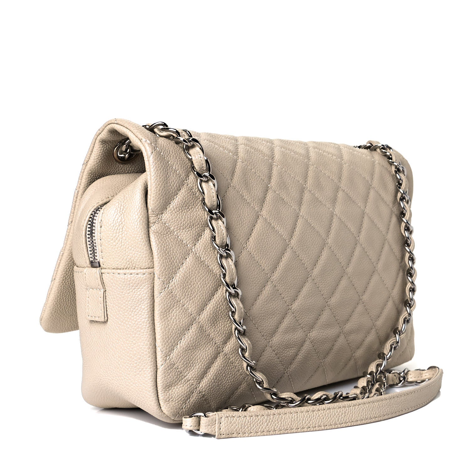 Chanel Caviar Quilted Jumbo Easy Flap Beige 3 of 7