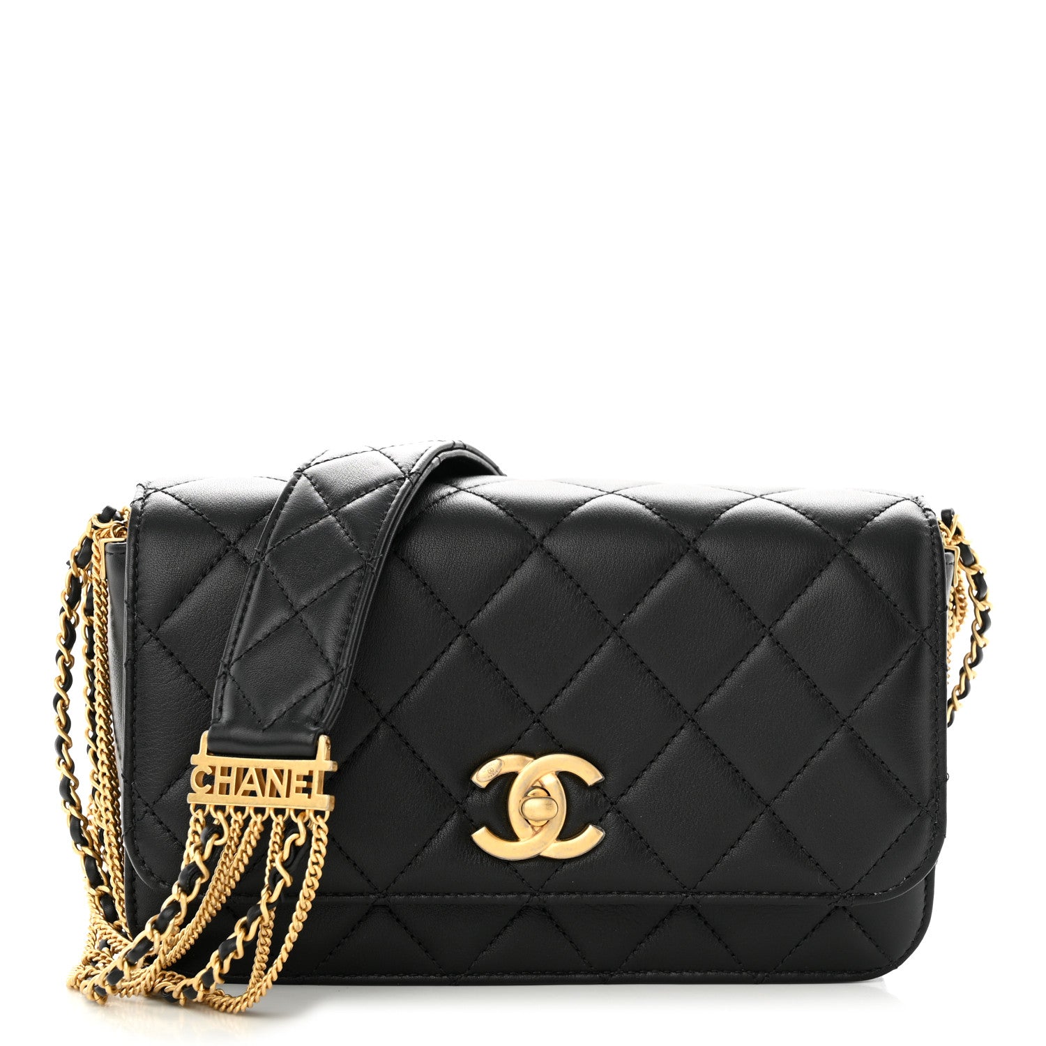 Chanel Lambskin Quilted Multiple Chain Flap Black 1 of 11