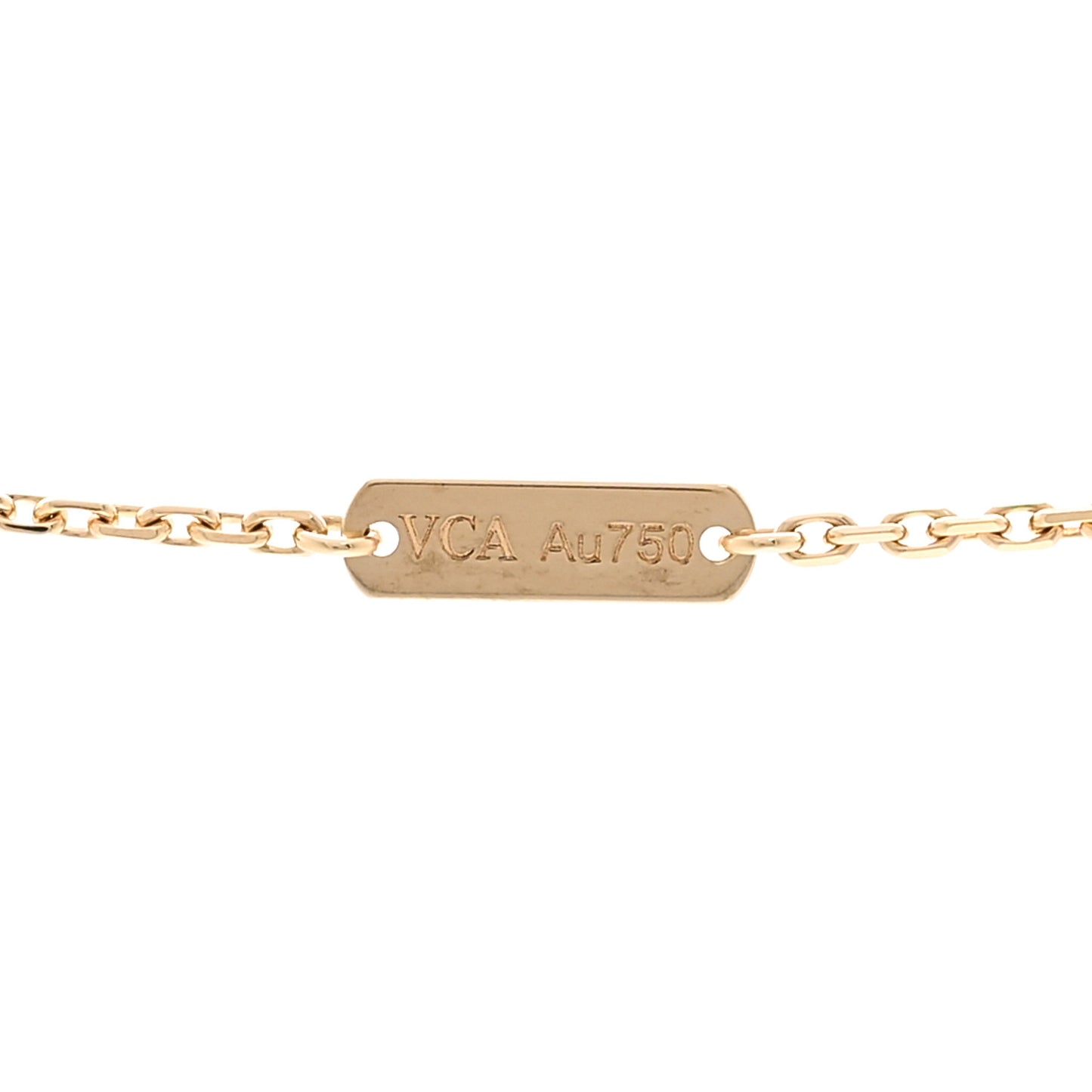 18K Yellow Gold Guilloché Vintage Alhambra Pendant Necklace