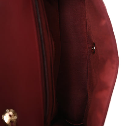 Chanel Calfskin Chevron Quilted Small Statement Flap Burgundy 5 of 11