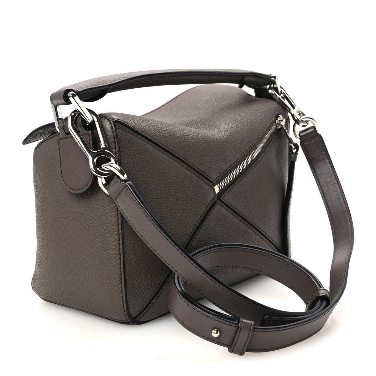 Loewe Calfskin Small Puzzle Bag Dark Taupe 3 of 11