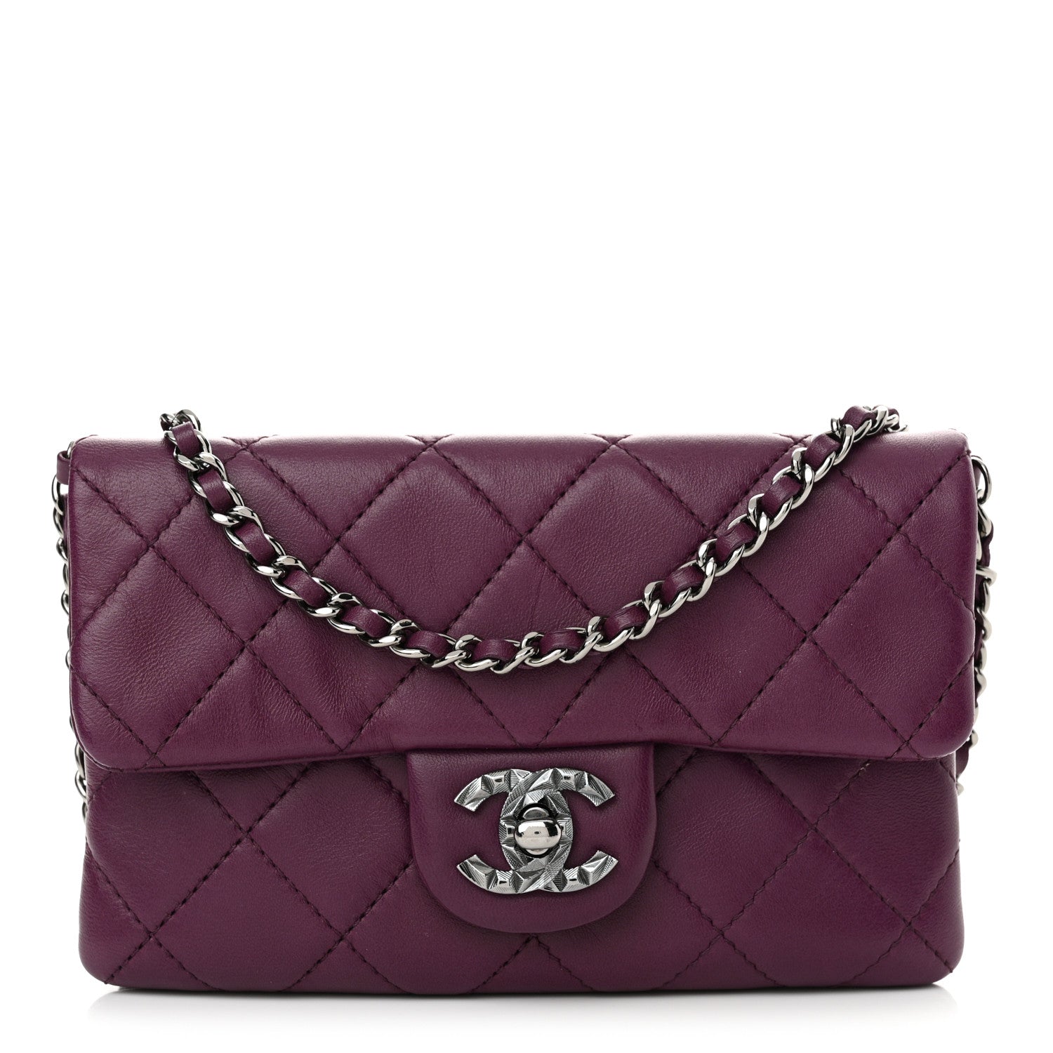 Chanel Lambskin Quilted Mini Mineral Nights Flap Crossbody Bag Purple 1 of 12