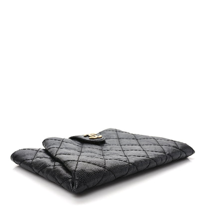 Chanel Caviar Quilted Coco Pleats Clutch Black 4 of 7