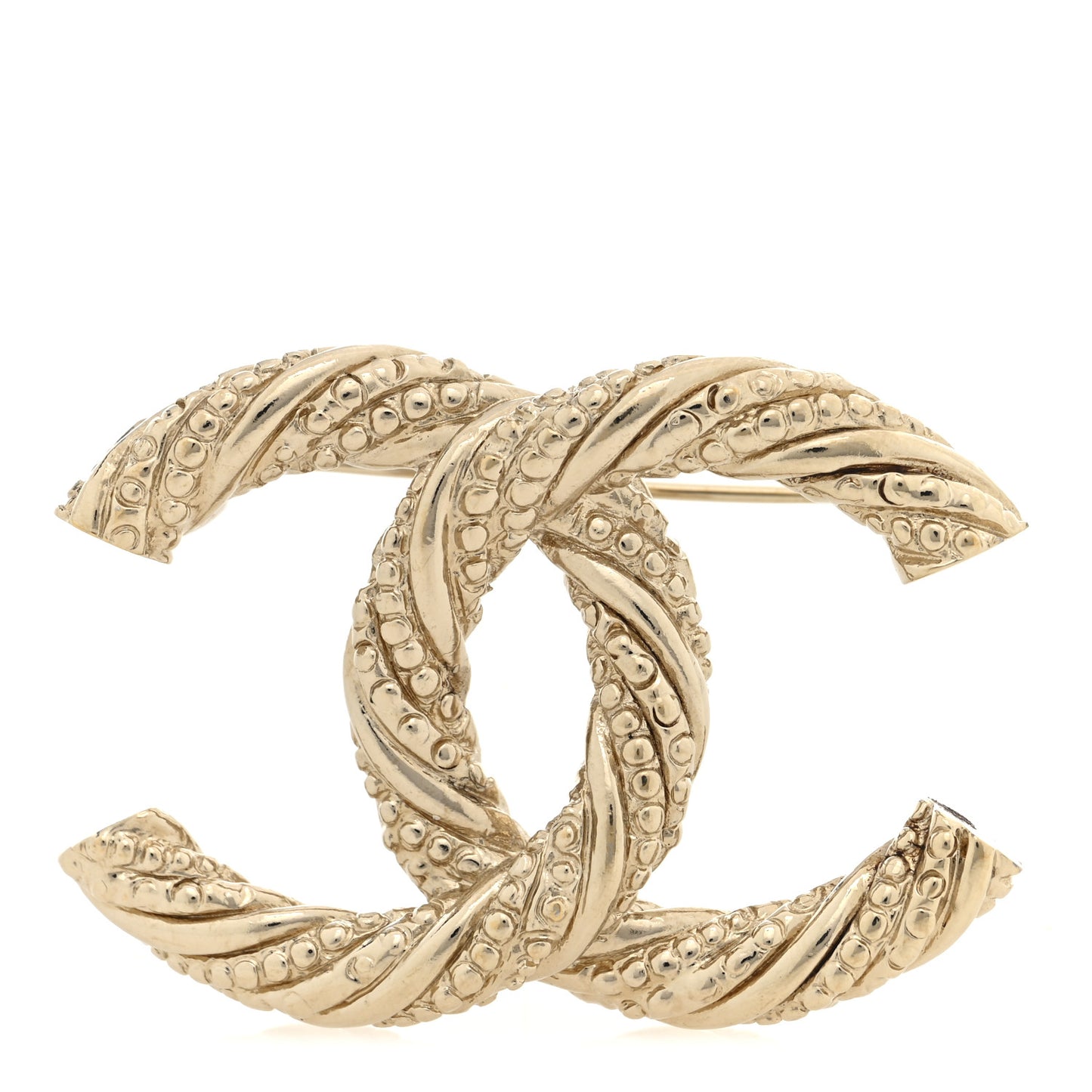 Twisted CC Brooch Light Gold