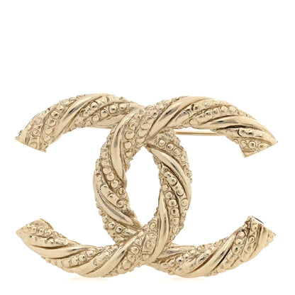 Chanel Twisted CC Brooch Light Gold 1 of 3