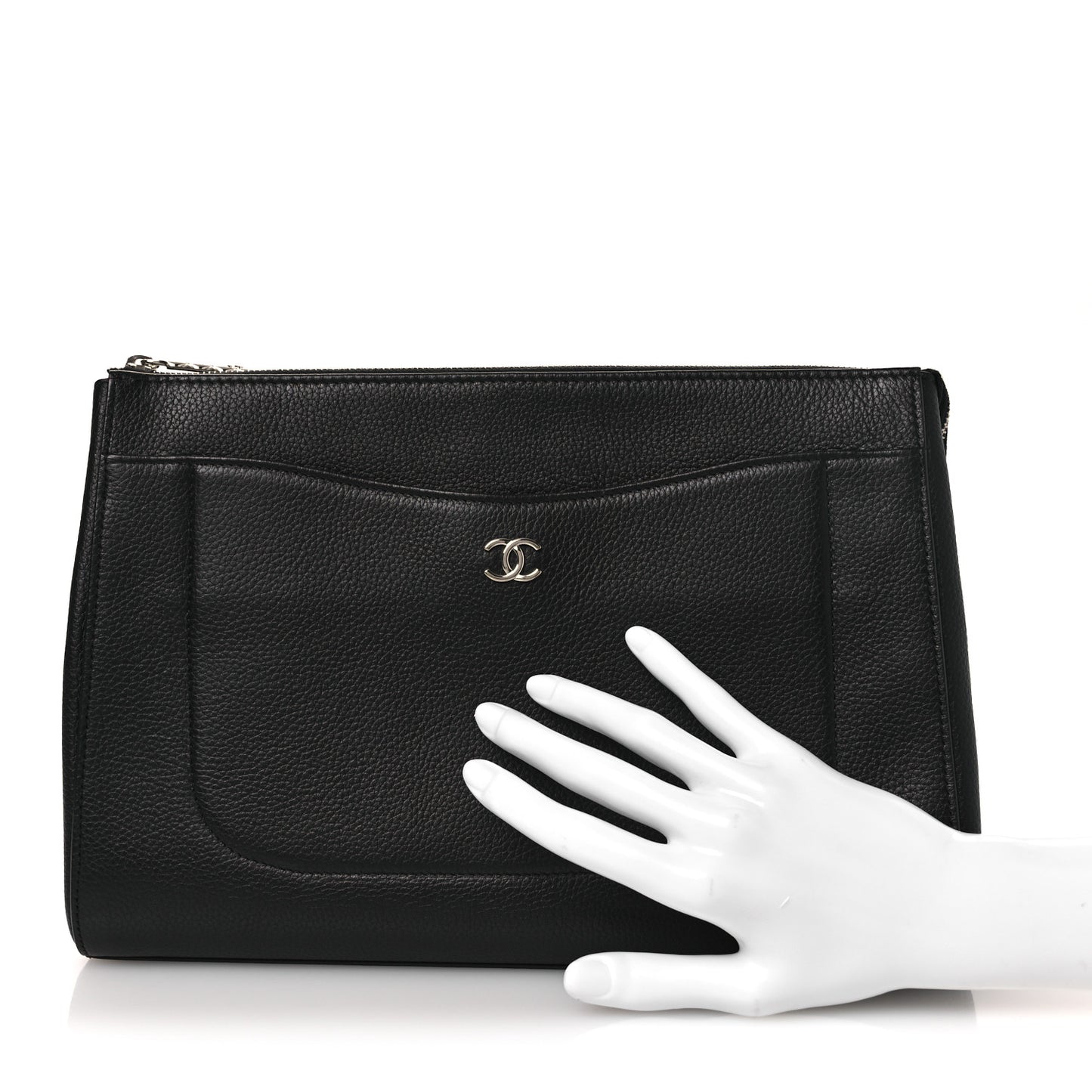 Grained Calfskin Large Neo Executive Cosmetic Case Black