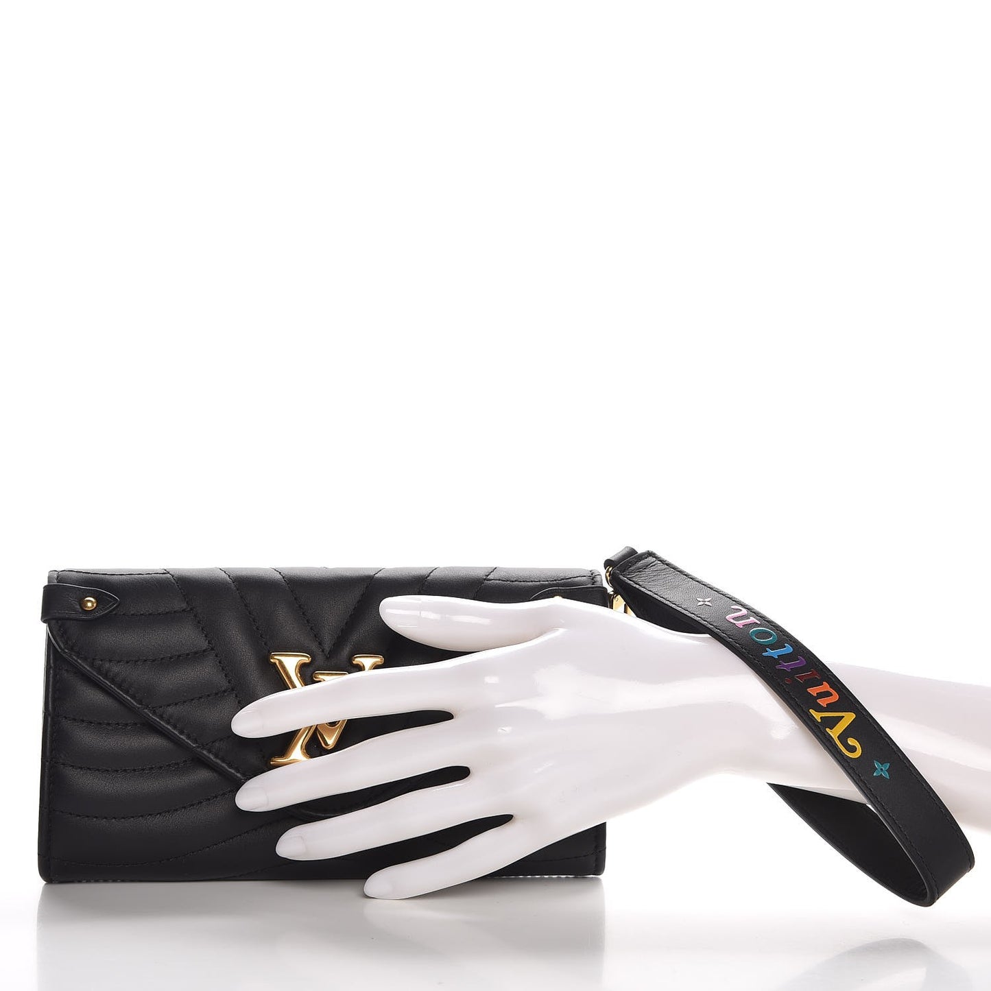 Calfskin New Wave Long Wallet Black