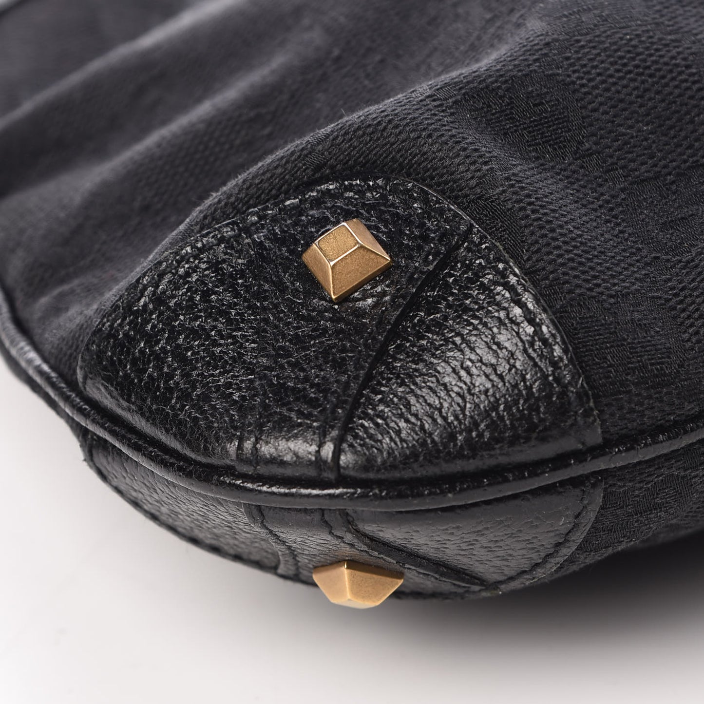 Monogram Mini Piston Lock Jackie O Hobo Shoulder Bag Black
