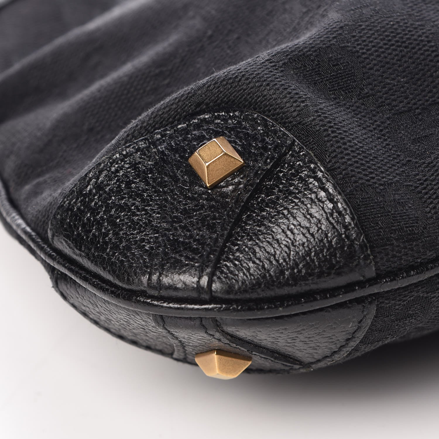 Gucci Monogram Mini Piston Lock Jackie O Hobo Shoulder Bag Black 9 of 14