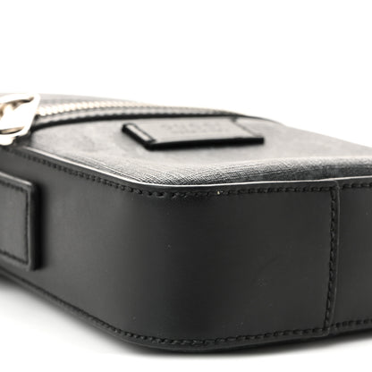 Gucci GG Supreme Monogram Appia Calfskin Web Small Camera Messenger Bag Black Grey 9 of 10