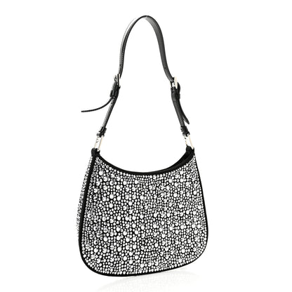 Prada Satin Crystal Cleo Adjustable Strap Shoulder Bag Metal 3 of 10