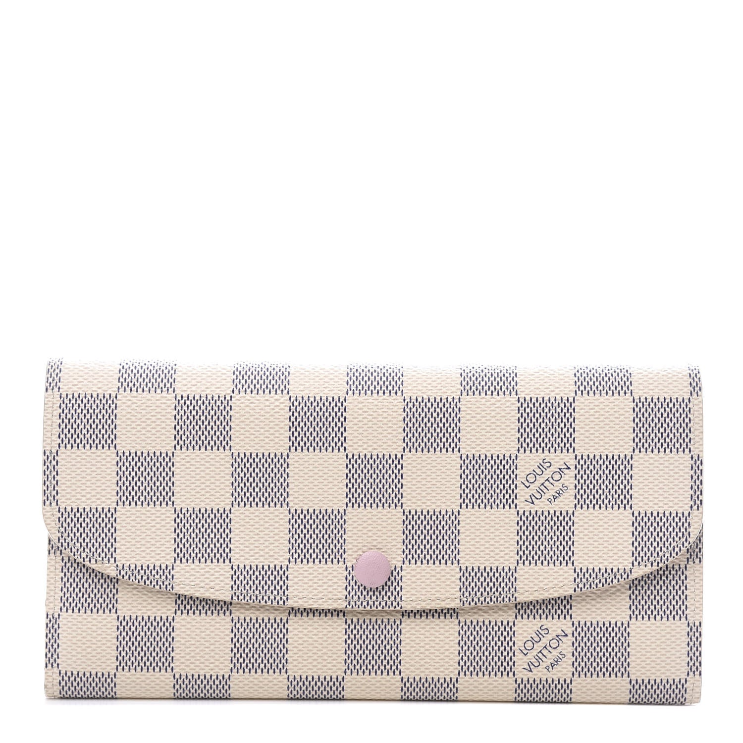 Louis Vuitton Damier Azur Emilie Wallet Rose Ballerine 1 of 9