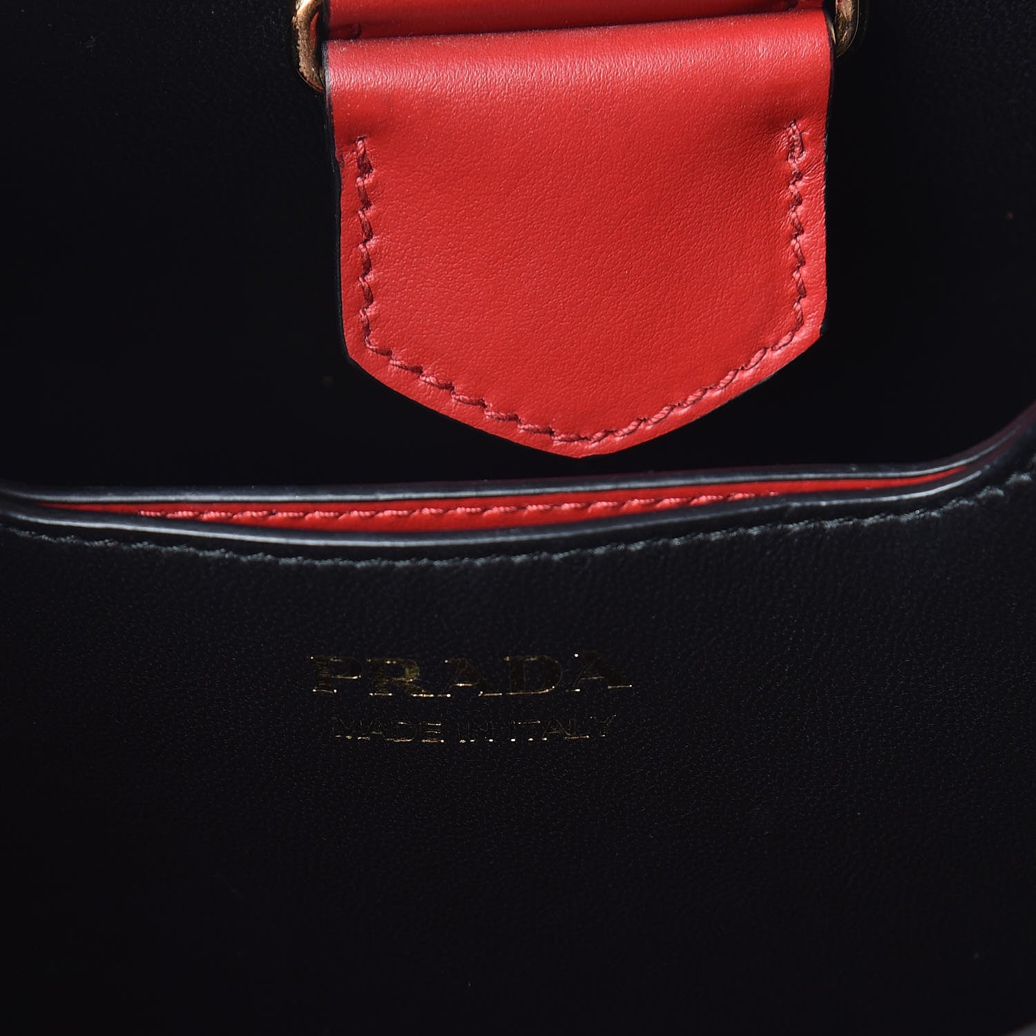 Prada Saffiano Cuir Medium Panier Bucket Bag Fuoco Black 6 of 9
