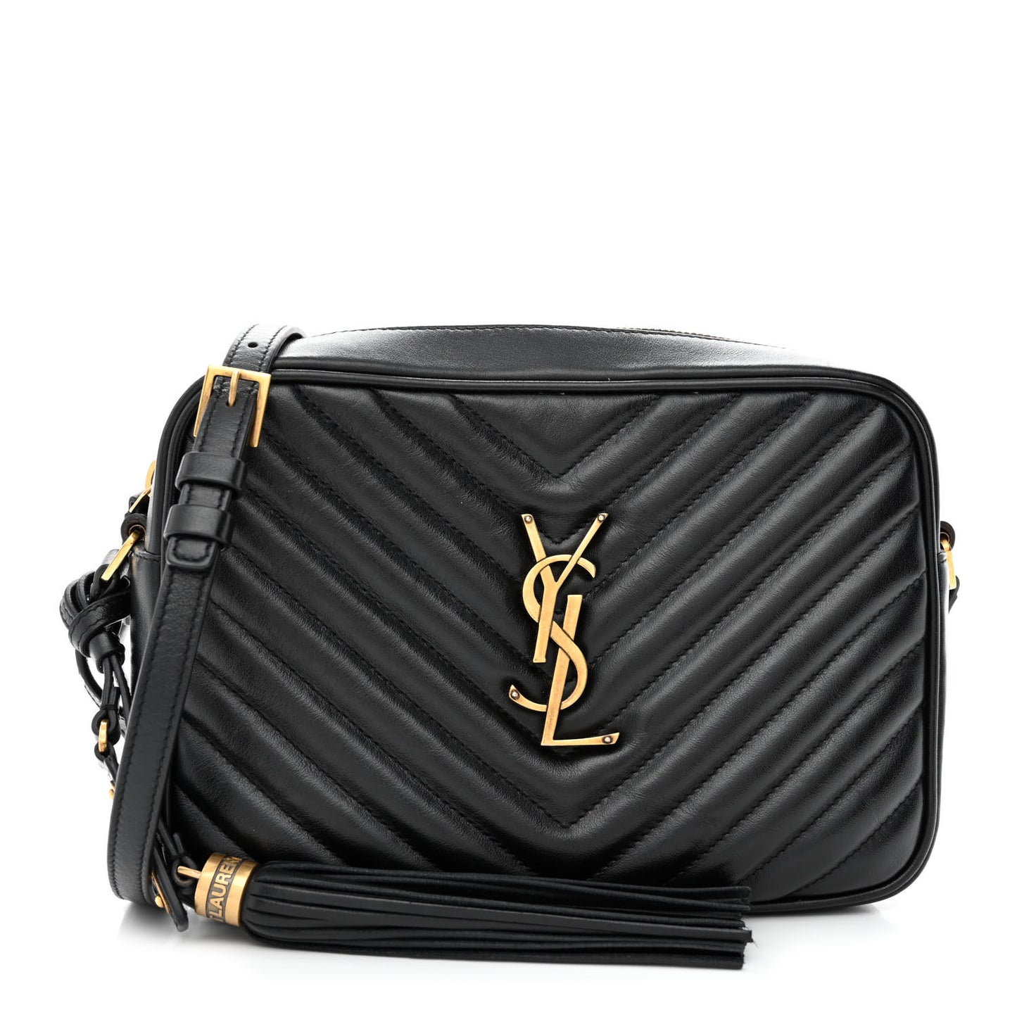 Calfskin Matelasse Monogram Lou Camera Bag Black