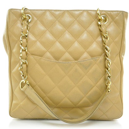 Chanel Caviar Petit Shopping Tote PST Beige 4 of 10