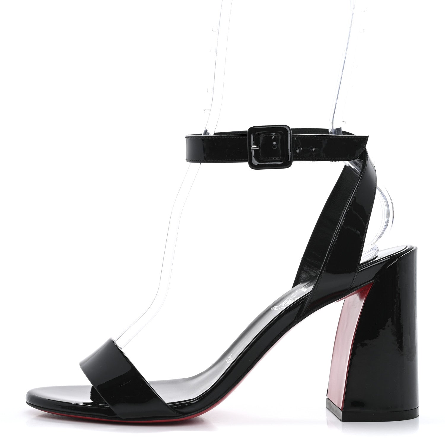 Christian Louboutin Patent Miss Sabina 85 Sandals 38 Black 1 of 9
