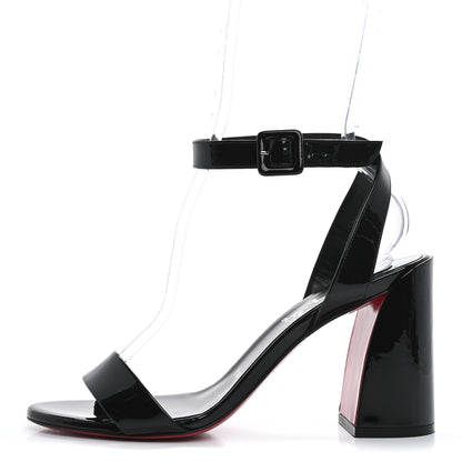 Christian Louboutin Patent Miss Sabina 85 Sandals 38 Black 1 of 9
