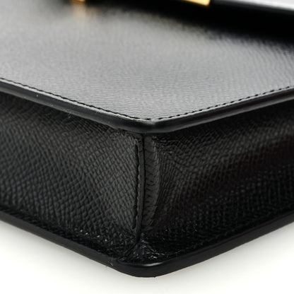 Salvatore Ferragamo Pebbled Calfskin Gancio Wallet On Chain Black 8 of 9