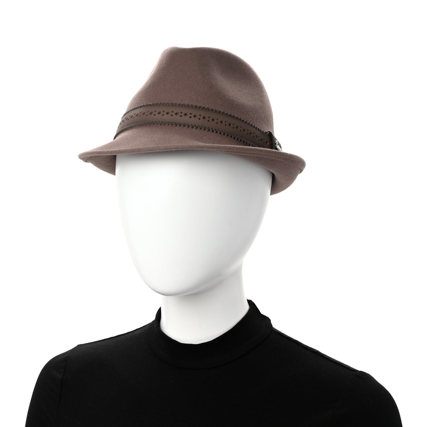 Rabbit Fur Felt Fedora Hat M Brown