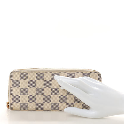 Louis Vuitton Damier Azur Clemence Wallet Rose Ballerine 2 of 8