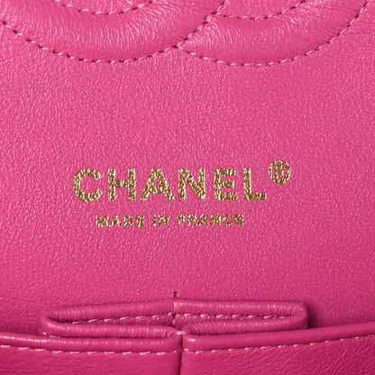 Chanel Lambskin Chevron Quilted Medium Double Flap Pink 6 of 9