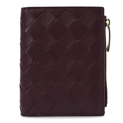Bottega Veneta Nappa Intrecciato Small Bi-Fold Zip Wallet Barolo 1 of 8