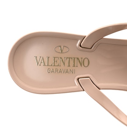 Valentino Garavani PVC Jelly Rockstud Bow Thong Sandals 39 Poudre 8 of 9