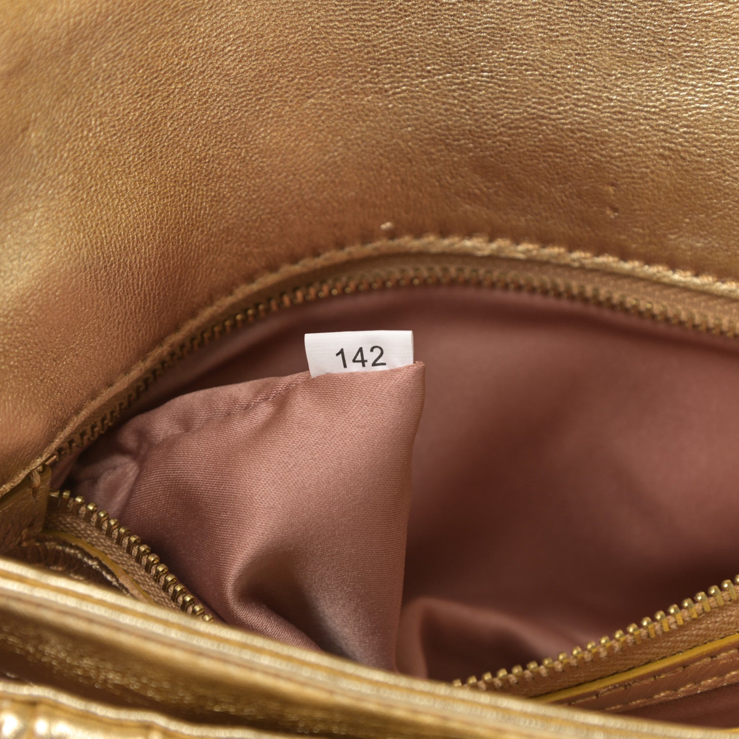 Miu Miu Nappa Matelasse Flap Clutch Gold 9 of 13
