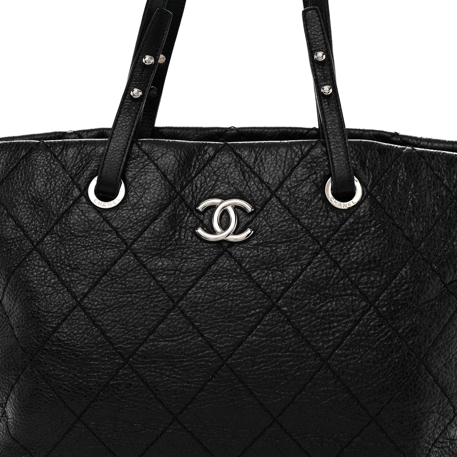 Chanel Glazed Calfskin Large On The Road Tote Black 9 of 11