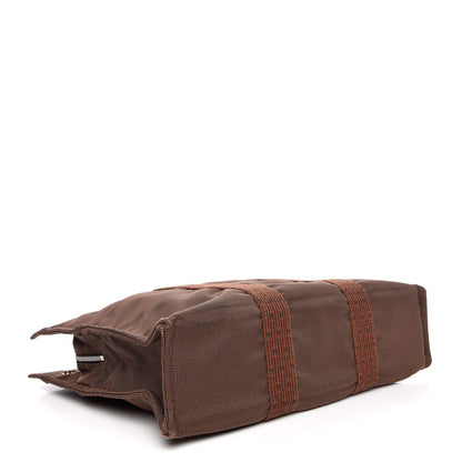 Hermes Canvas Herline MM Tote Brown 4 of 10