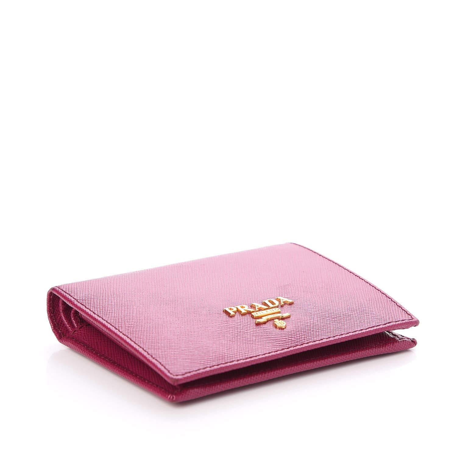 Prada Saffiano Metal Bi-Fold Wallet Ibisco 4 of 7