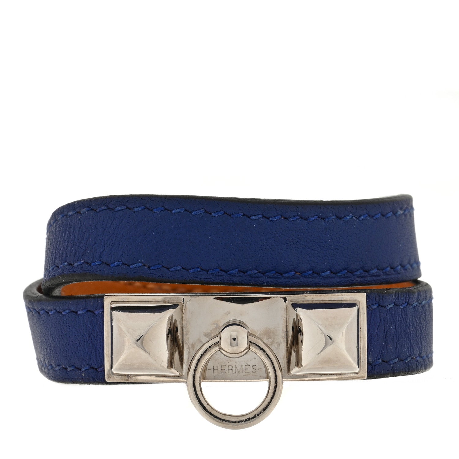 Hermes Swift Rivale Double Tour Bracelet T2 Bleu Saphir 1 of 4