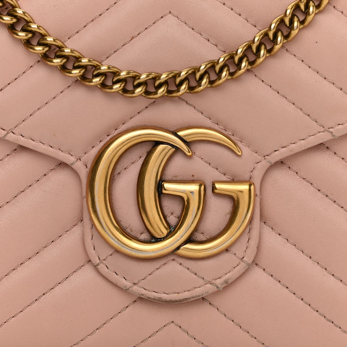 Calfskin Matelasse GG Marmont Chain Wallet Perfect Pink