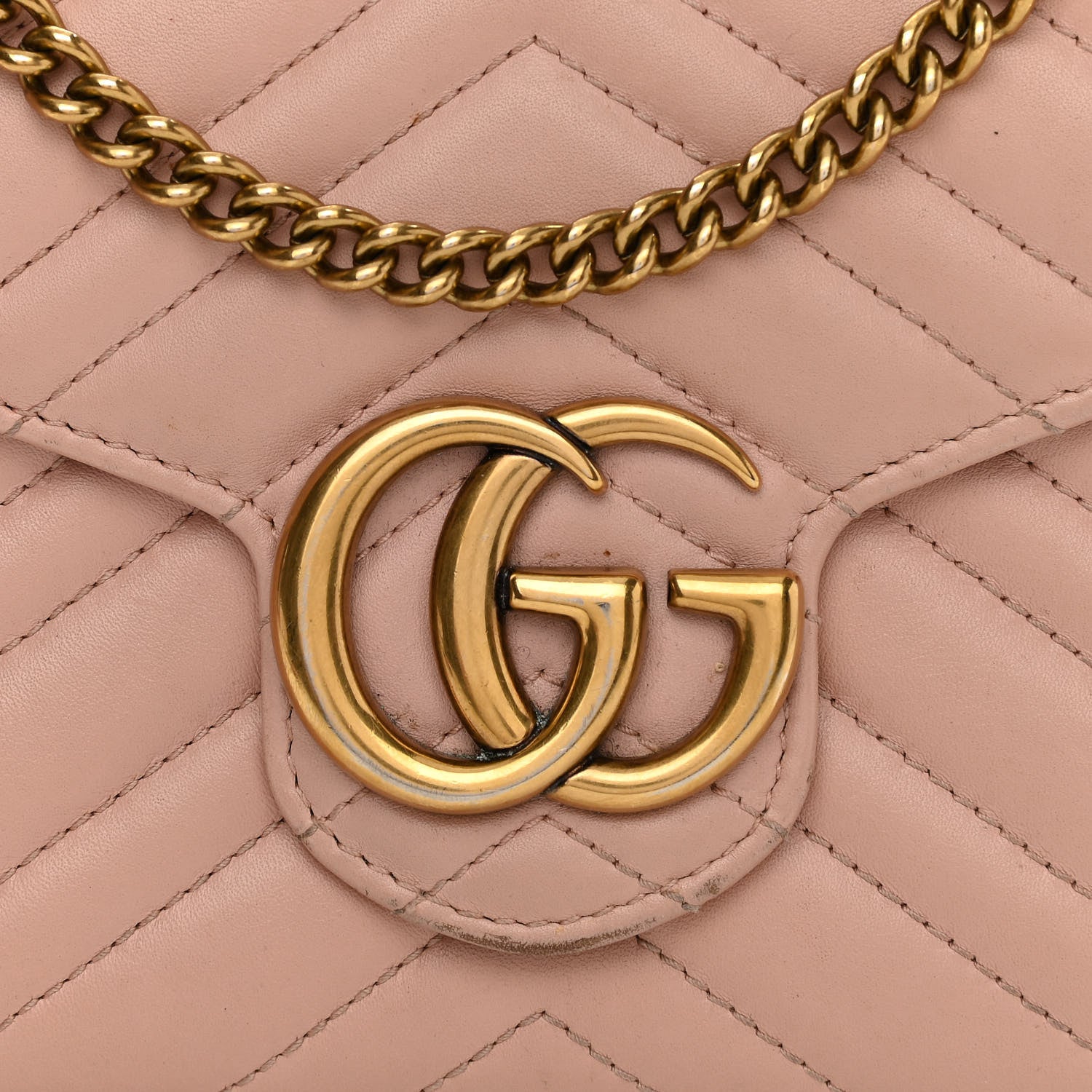 Gucci Calfskin Matelasse GG Marmont Chain Wallet Perfect Pink 8 of 20