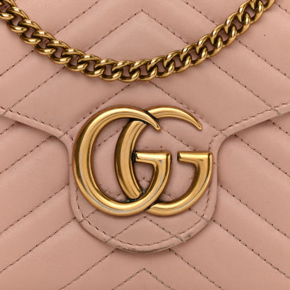 Gucci Calfskin Matelasse GG Marmont Chain Wallet Perfect Pink 8 of 20