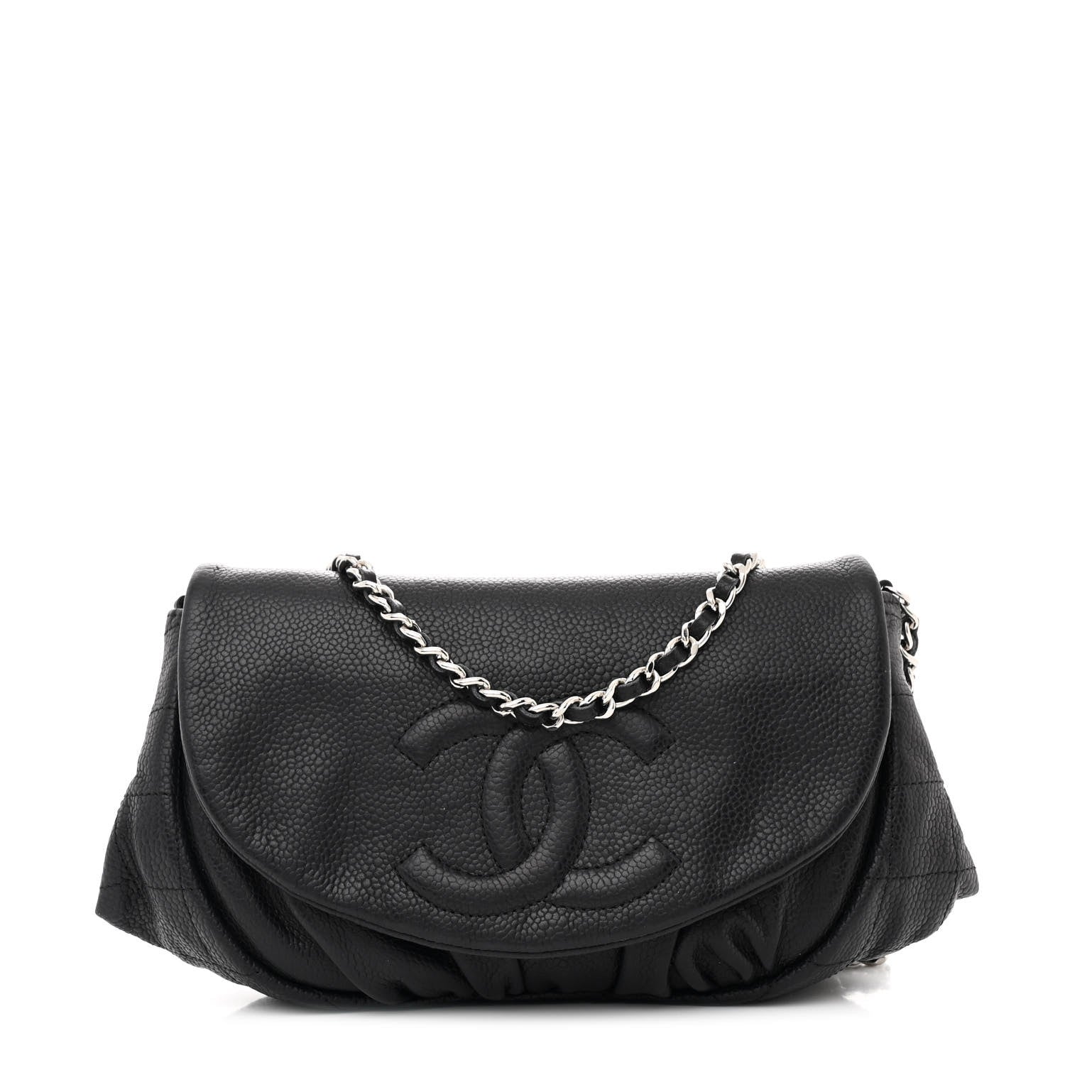 Chanel Caviar Half Moon Wallet On Chain WOC Black 1 of 12
