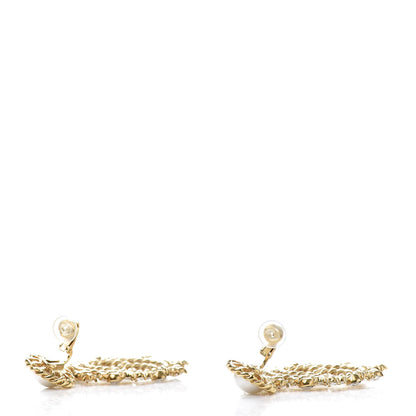 Chanel Pearl Crystal CC-Casino Clip On Earrings Gold 3 of 5