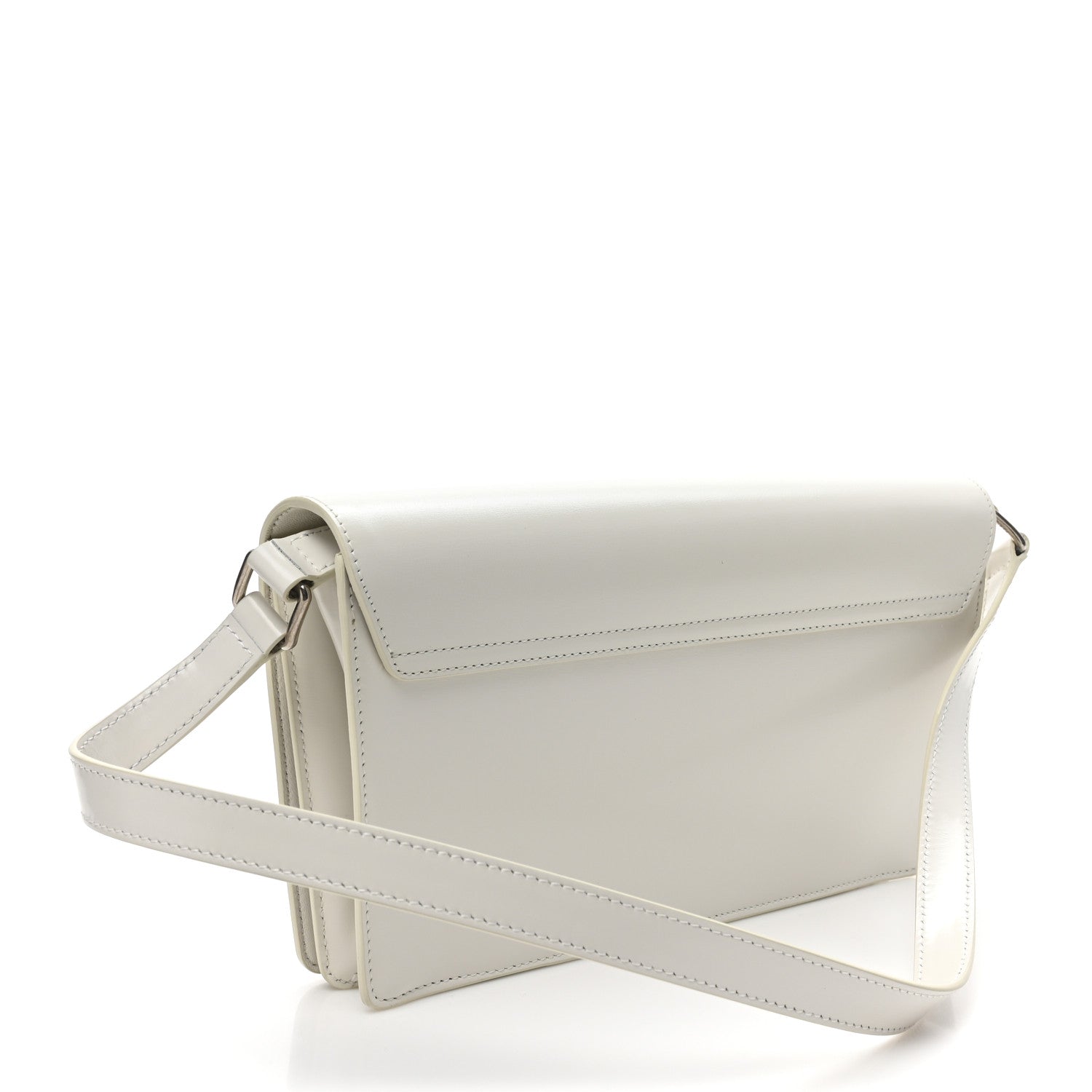Celine Shiny Calfskin Trapeze Triomphe Bag White 3 of 16