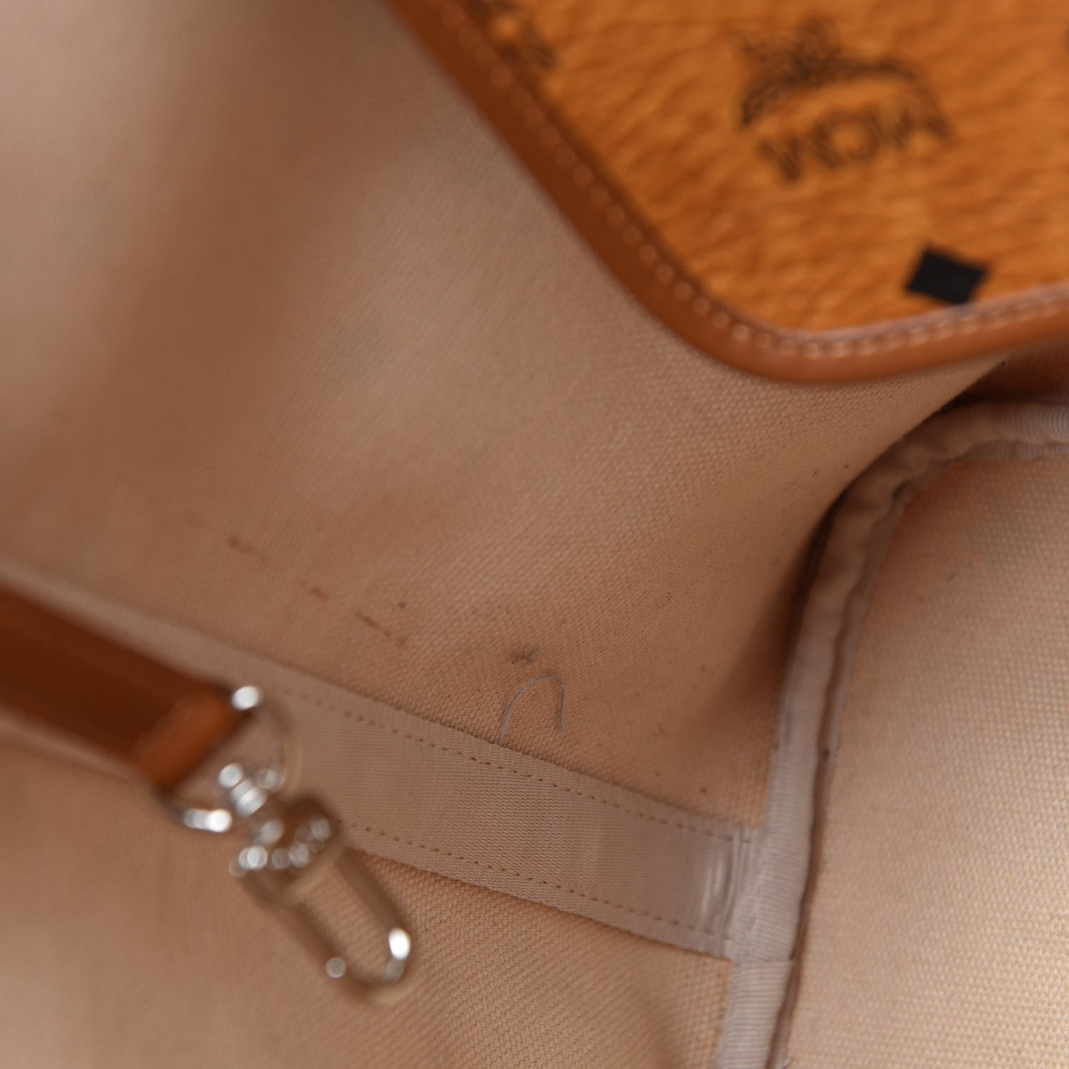 MCM Visetos Shopping Tote Cognac 12 of 16