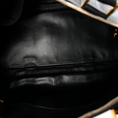Chanel Calfskin Stitched Duffle Travel Bag Black 5 of 12