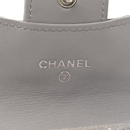 Chanel Lambskin Quilted Flap Card Holder Wallet Grey 6 of 7