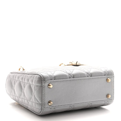 Christian Dior Metallic Lambskin Cannage Mini Lady Dior Grey 3 of 8